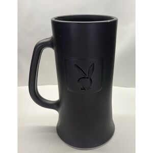 Playboy Bunny‎ Logo Matte Gray Frosted Vtg Beer Mug Stein 16oz Glass Play Boy
